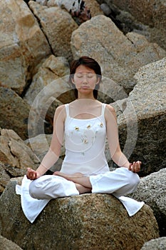 Ananda Yoga on the rock