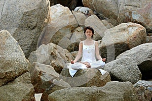 Ananda Yoga on the rock