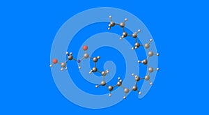 Anandamide molecular structure isolated on blue