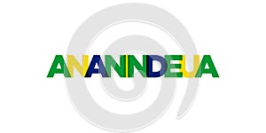 Ananindeua in the Brasil emblem. The design features a geometric style, vector illustration with bold typography in a modern font photo