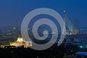 The Ananta Samakhom Throne Hall and The Rama VIII Bridge during