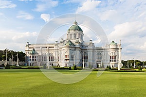 Anantasamakhom Throne Hall in Bangkok with blue sky, Thailand national museum open for public tourist visit