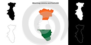 Anantnag outline map