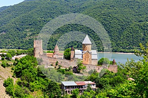 Ananuri is a castle complex on the Aragvi River in Georgia. Ananuri Castle is located about 70 kilometres from Tbilisi