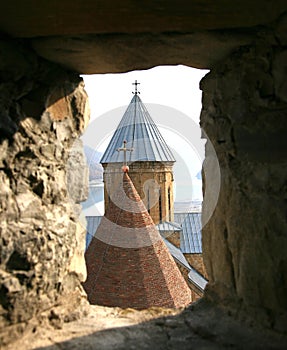 Ananuri castle complex near tbilisi in Georgia