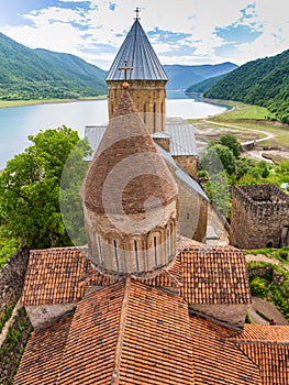 Ananuri fortress with orthodox monastery in Georgia