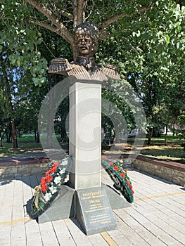 Anapa, Russia, July. 26, 2019. Monument to Bezkrovny Alexei Danilovich - major General, ataman of the black sea Cossack army