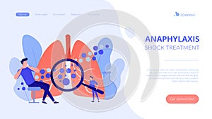 Anaphylaxis concept landing page.