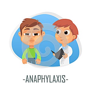 Anaphylaxis medical concept. Vector illustration.