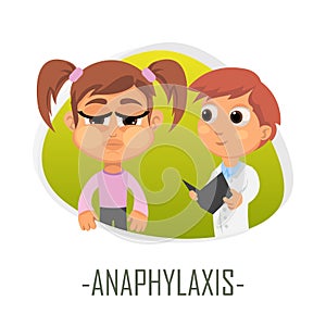 Anaphylaxis medical concept. Vector illustration.