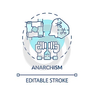 Anarchism political movement soft blue concept icon