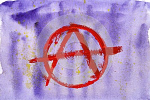 Anarchist Symbol on Cosmic Canvas photo