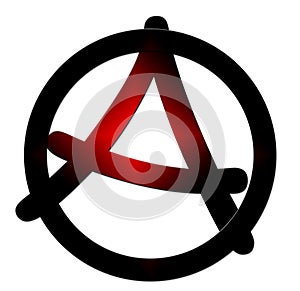 Anarchy, anarchist symbol. black red on a white background