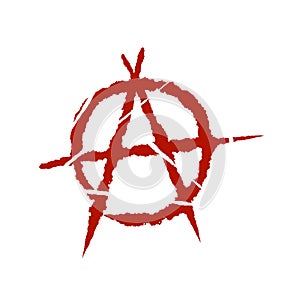Anarchy. Letter A in the circle. Symbol of chaos and rebellion. photo