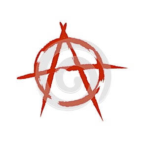 Anarchy. Letter A in the circle. A symbol of chaos and rebellion photo