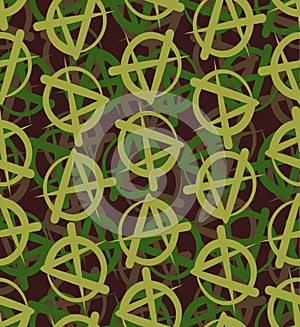 Anarchy Military pattern seamless. Punk Soldier texture. lack of organized power Army background