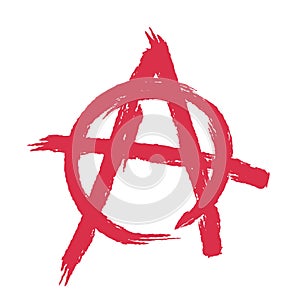 Anarchy sign isolated. Brush strokes grunge style photo