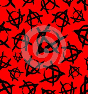 Anarchy sign pattern seamless. Punk symbol background photo