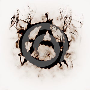 Anarchy sign in the smoke photo