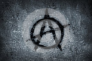Anarchy symbol on wall photo