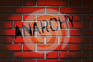 Anarchy Written on Brick Wall photo