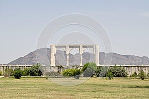 Anasagar lake with white marble gate, Ajmer