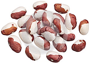 Anasazi beans isolated on white background with clipping path