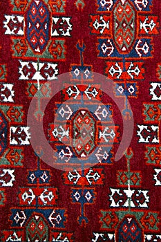 Anatolian handmade carpet closer photo