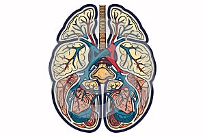 anatomic illustration biology class poster isolated illustration