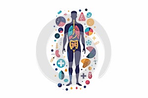 anatomic illustration biology class poster isolated illustration