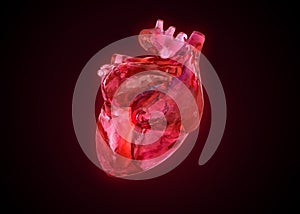 Anatomical human heart as gemstone, photo