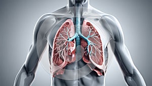 An anatomical illustration of the human respiratory system