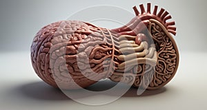 Anatomical model of a human brain and heart