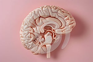 Anatomical model of human brain made of plastic