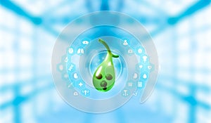 Anatomy of the gallbladder: visualization of bile ducts, liver, and structure in 3D rendering photo