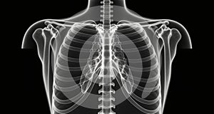 Anatomy of the human torso, highlighting the ribcage and spine