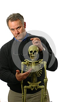 Anatomy Professor with skeleton