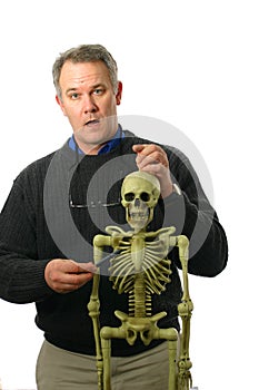 Anatomy Professor with skeleton