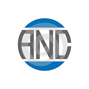 ANC letter logo design on white background. ANC creative initials circle logo concept photo