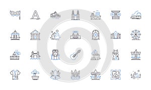 Ancestral records line icons collection. Genealogy, Heritage, Lineage, Pedigree, Family, Forebears, History vector and