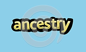 ANCESTRY writing vector design on a blue background