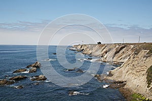 Anchor Bay lighthouse and cliffs