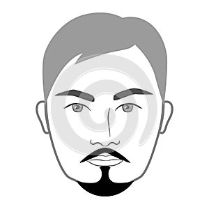 Anchor Beard style men in face illustration Facial hair Original Stache mustache Vector grey black portrait male Fashion