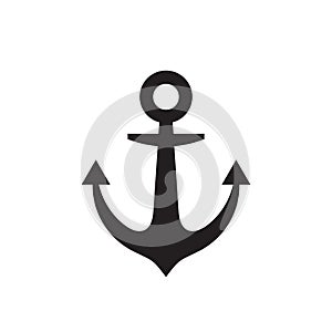 Anchor - black icon on white background vector illustration for website, mobile application, presentation, infographic. Concept