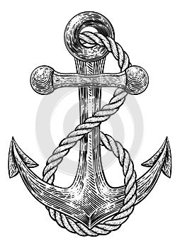 Anchor from Boat or Ship Tattoo Drawing