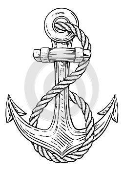 Ancla un barco o barco tatuaje dibujo 