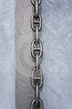 anchor chain links on a vessel