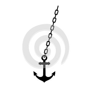 Anchor chain, Ship anchor or boat anchor flat icon