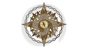 Anchor compass and ship steering wheel