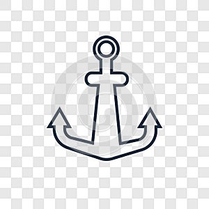 Anchor concept vector linear icon isolated on transparent background, Anchor concept transparency logo in outline style